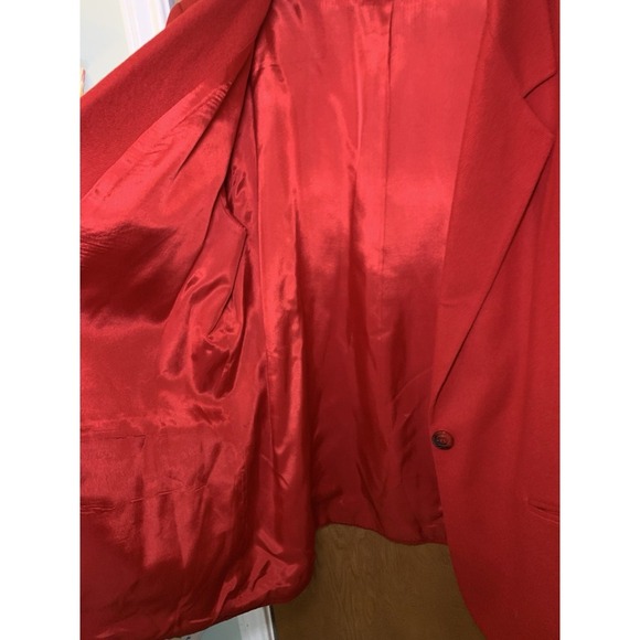 Vintage Sag Harbor Pure Wool Red One Button Single Breasted Blazer Size 20 Plus - Picture 6 of 9